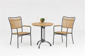 Cafesæt Grå/Artwood + 2 stole